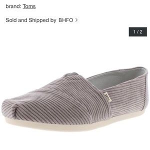 Gray Corduroy Toms - Womens size 7.5
